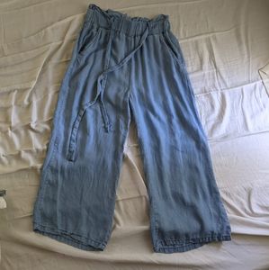 Chambray Cropped Culottes